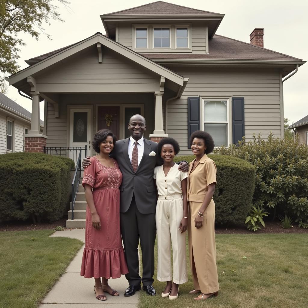 African American Family in their New Home