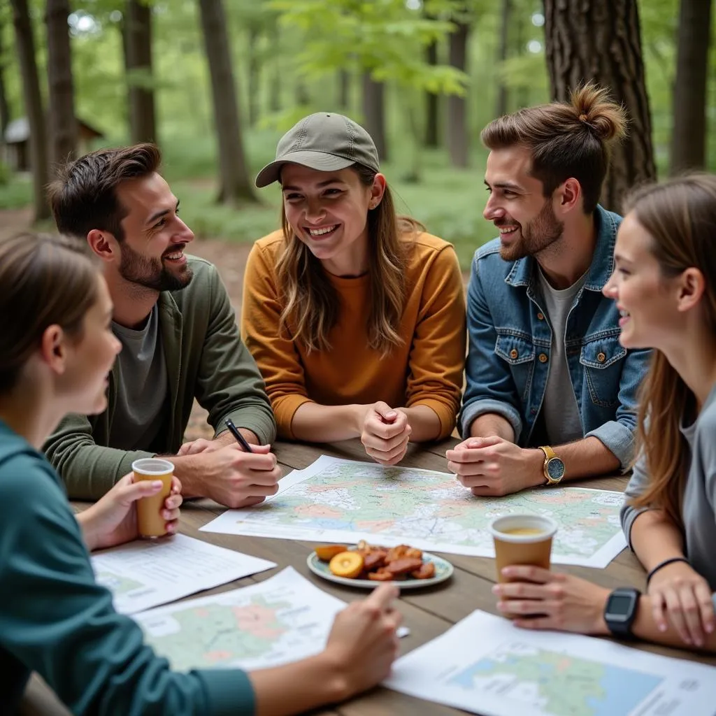 African American family planning camping trip