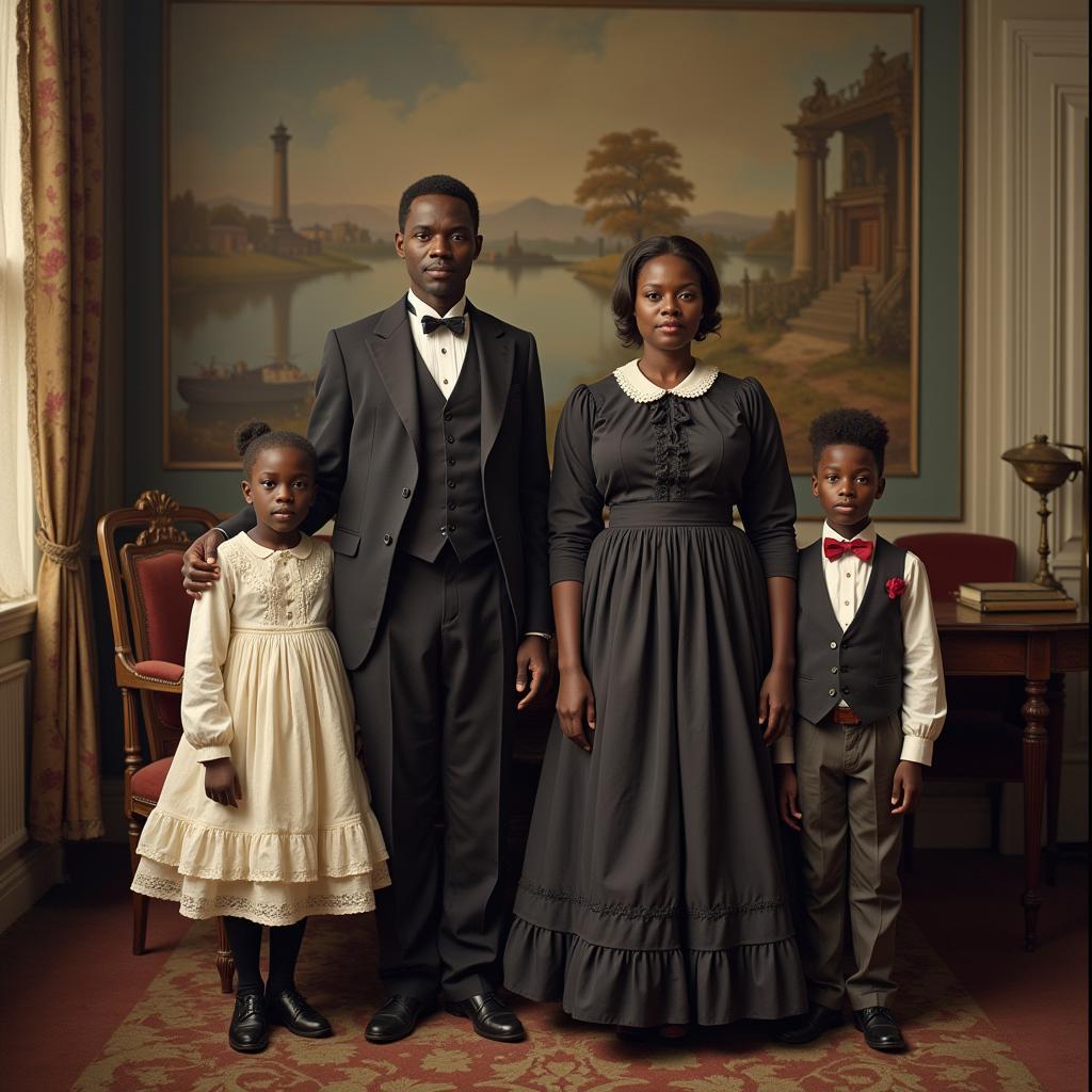 A formal portrait of an African American family