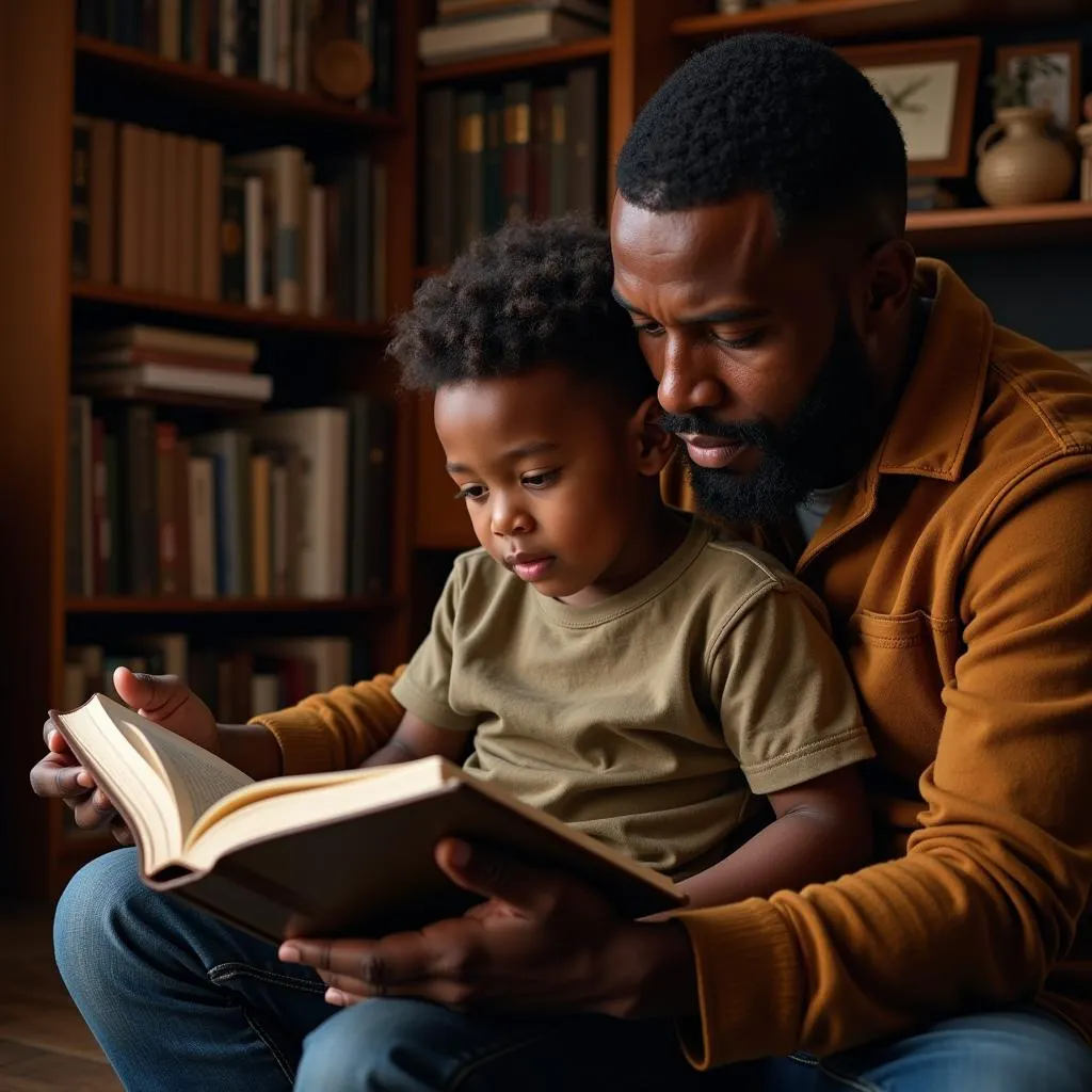 Father and Son Sharing a Moment of Learning