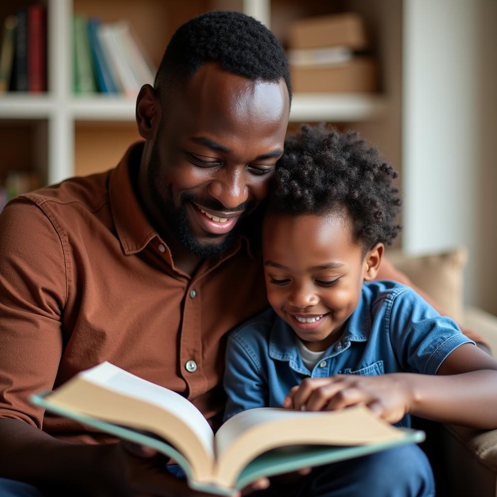 Father and Son Reading