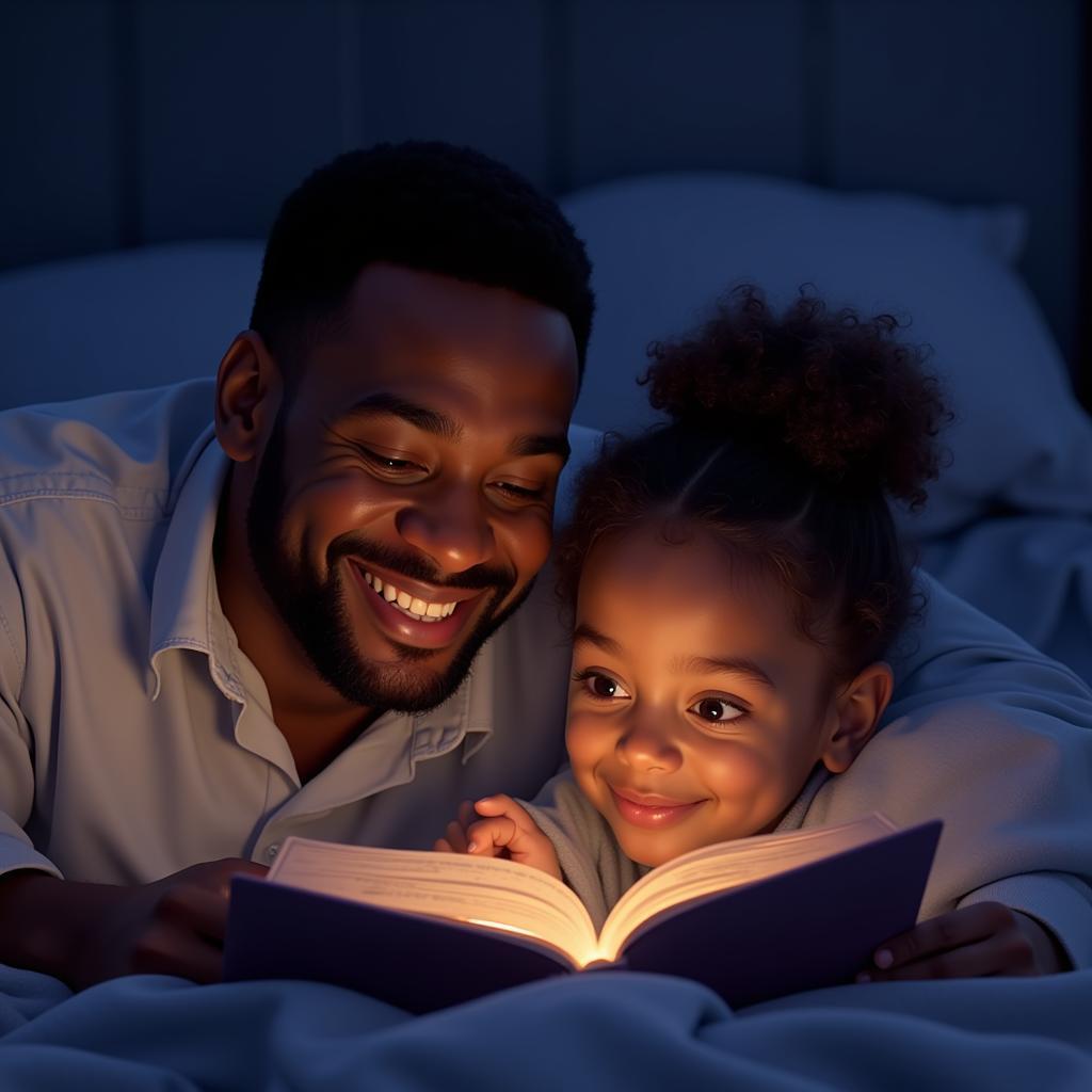 Father and Daughter Reading