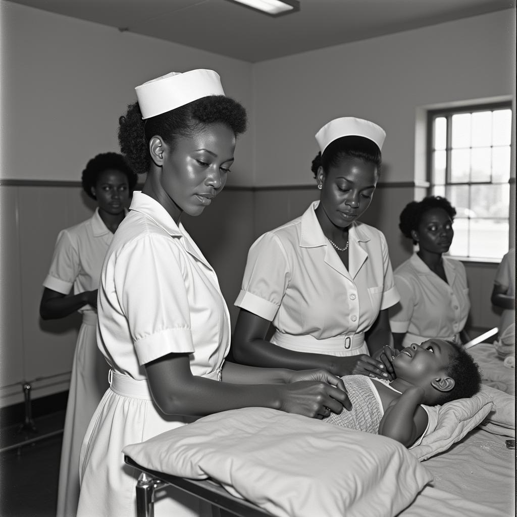 African American Female Doctors Treating Patients in a Hospital