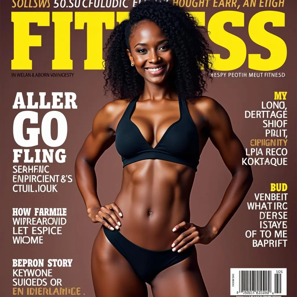 African American Female Fitness Model on Magazine Cover