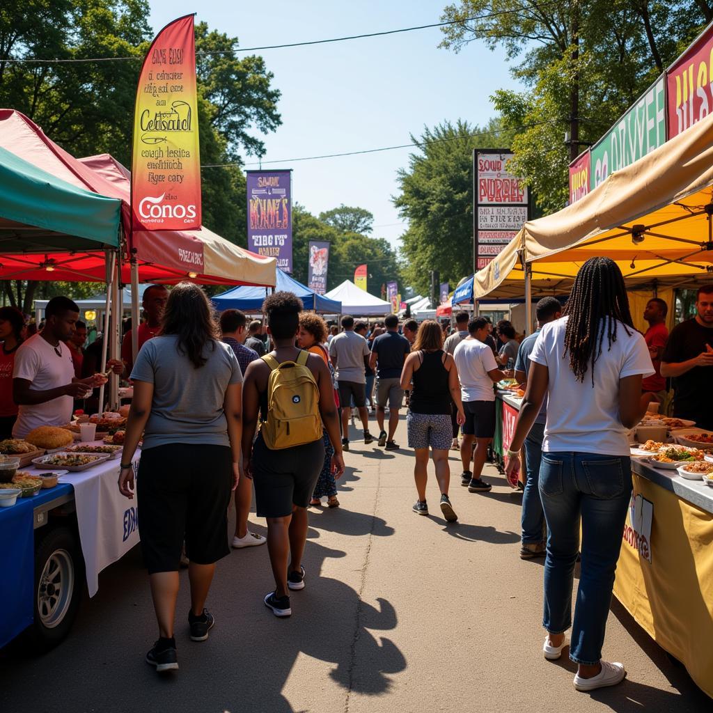 A Variety of Food Vendors at an African American Festival