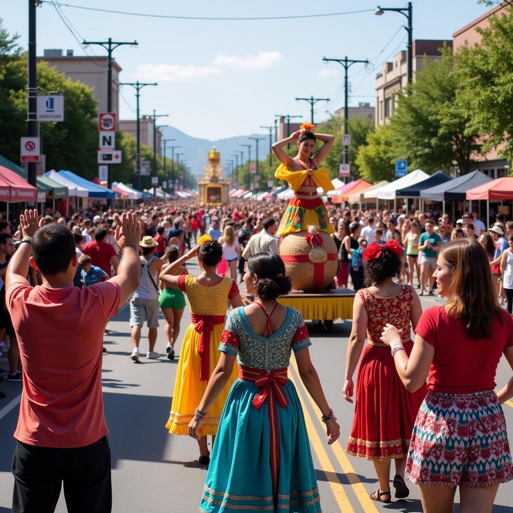 Vibrant Parade at an African American Festival