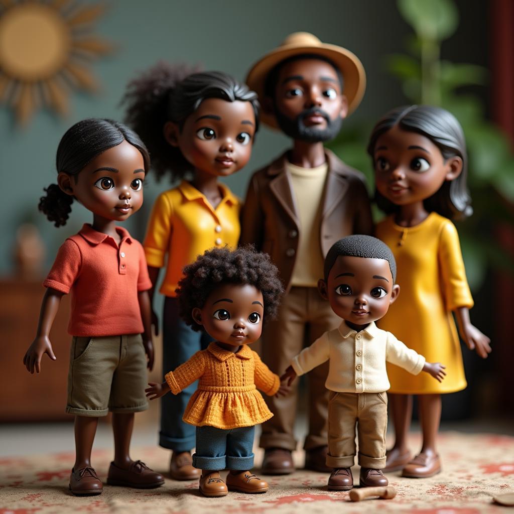 African American Figurines Depicting Family Unity