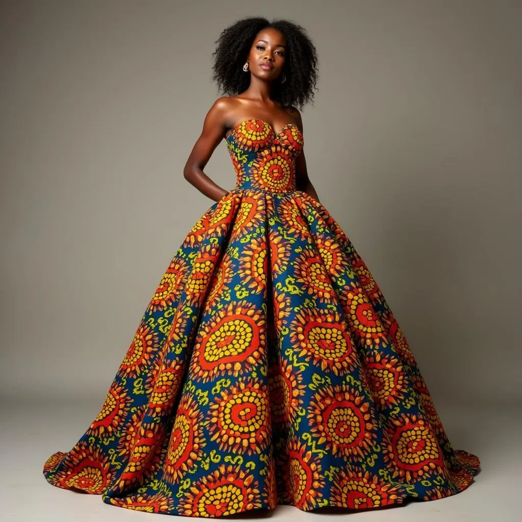 Vibrant Ankara Print Dress