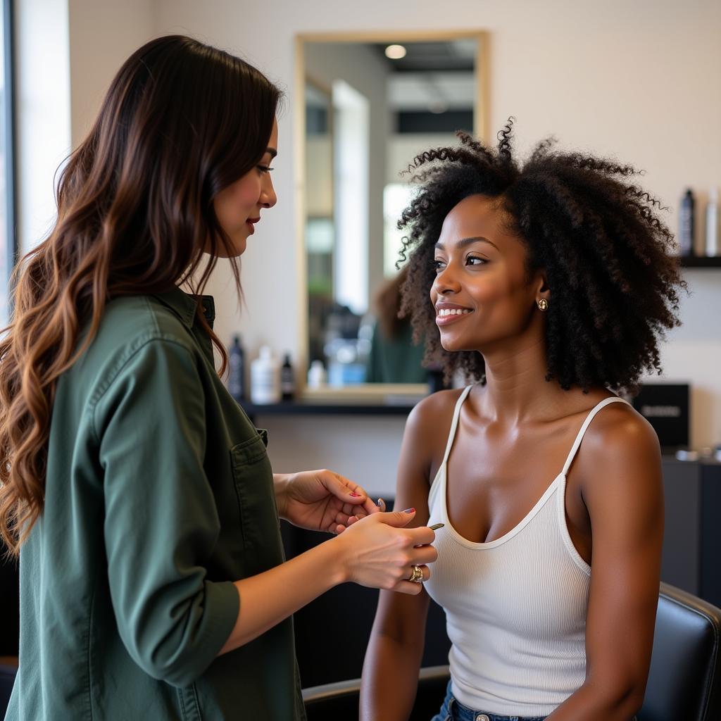 Consultation at an African American Hair Salon in Boca Raton