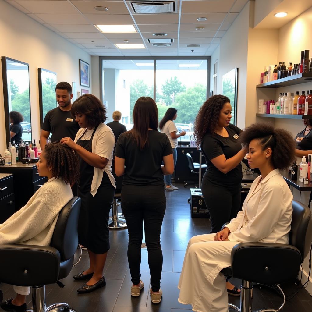 African American Hair Salon Interior