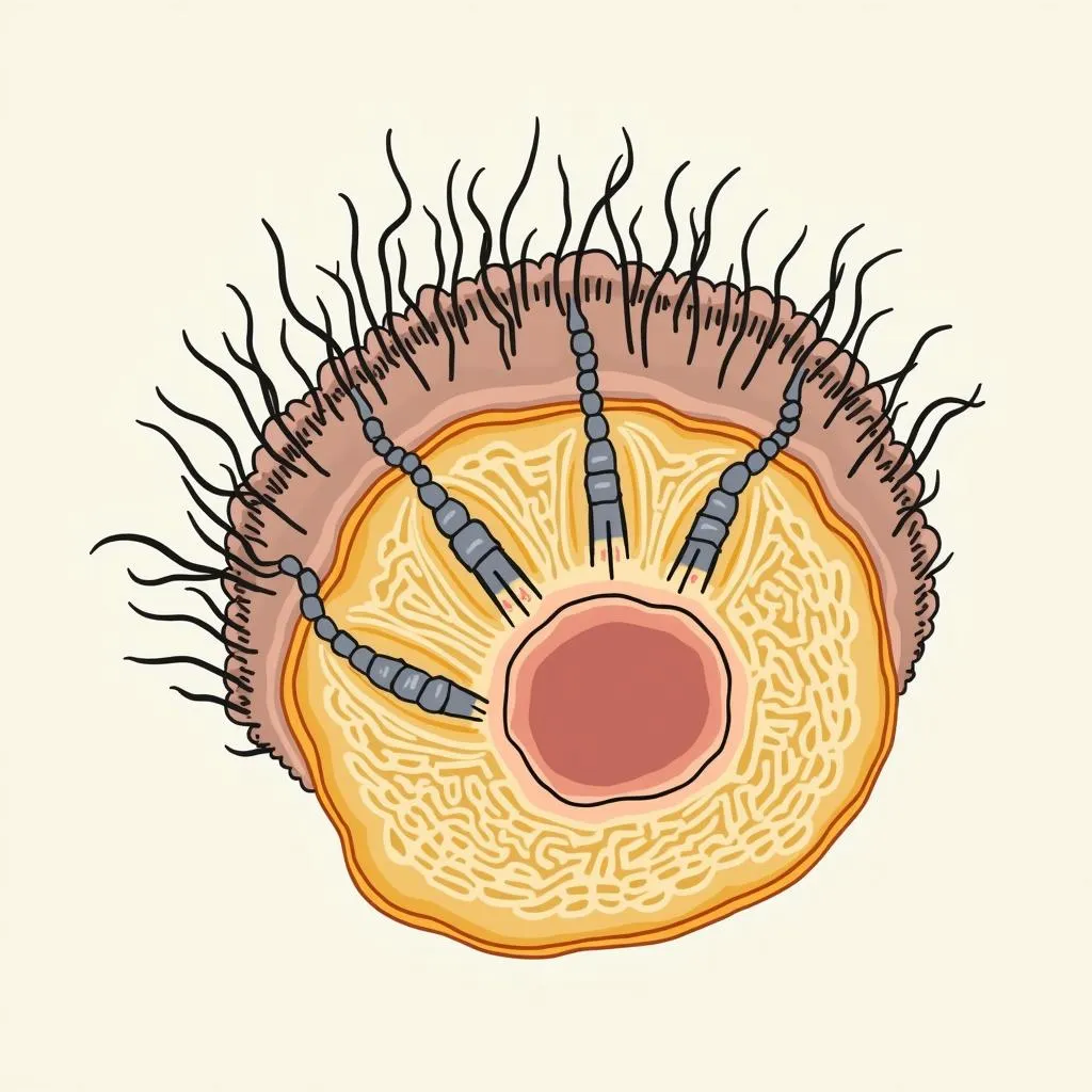 African American hair structure illustration