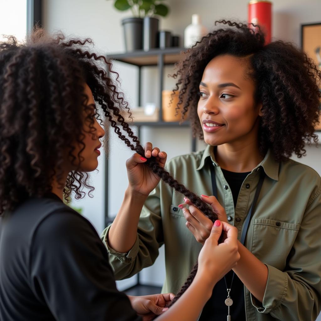 African American Hair Stylist Consultation