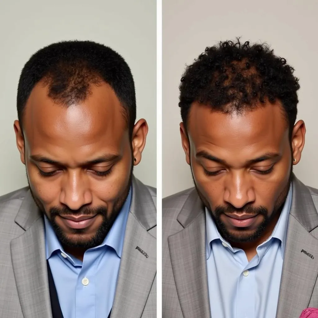 Before and After Hair Transplant in an African American Patient