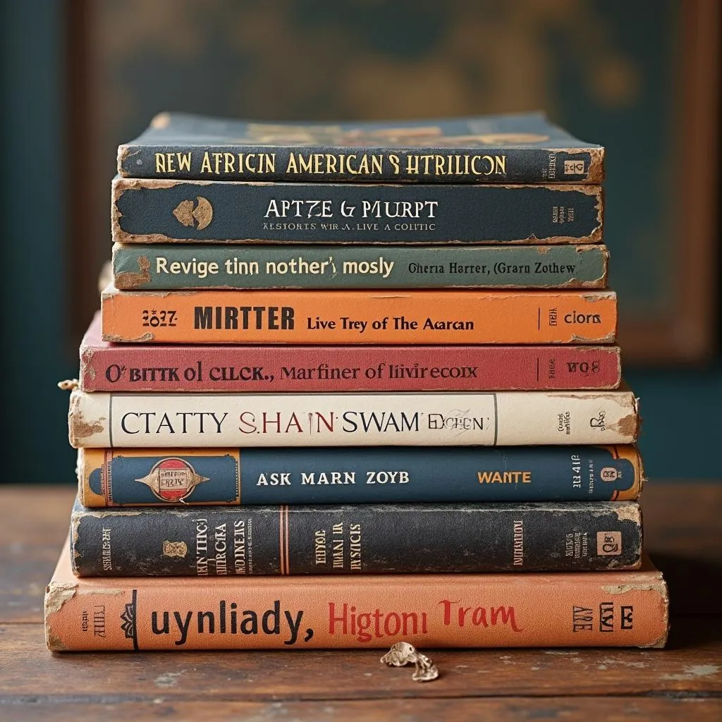 Stack of books about African American history