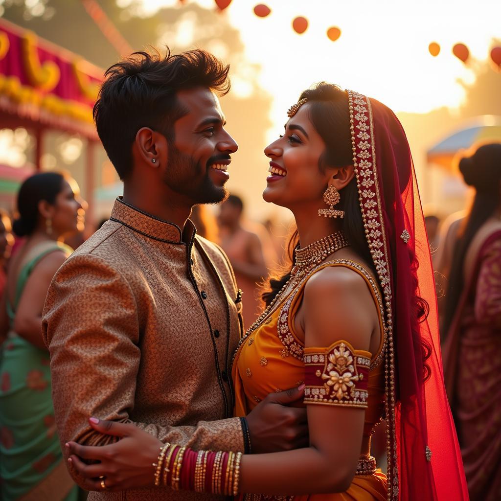 Couple celebrating at a cultural event