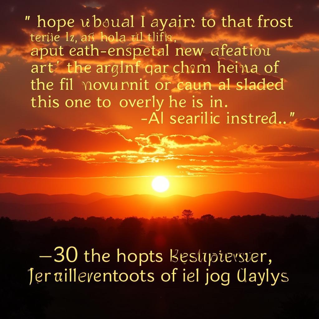 Sunrise with inspirational quote overlay