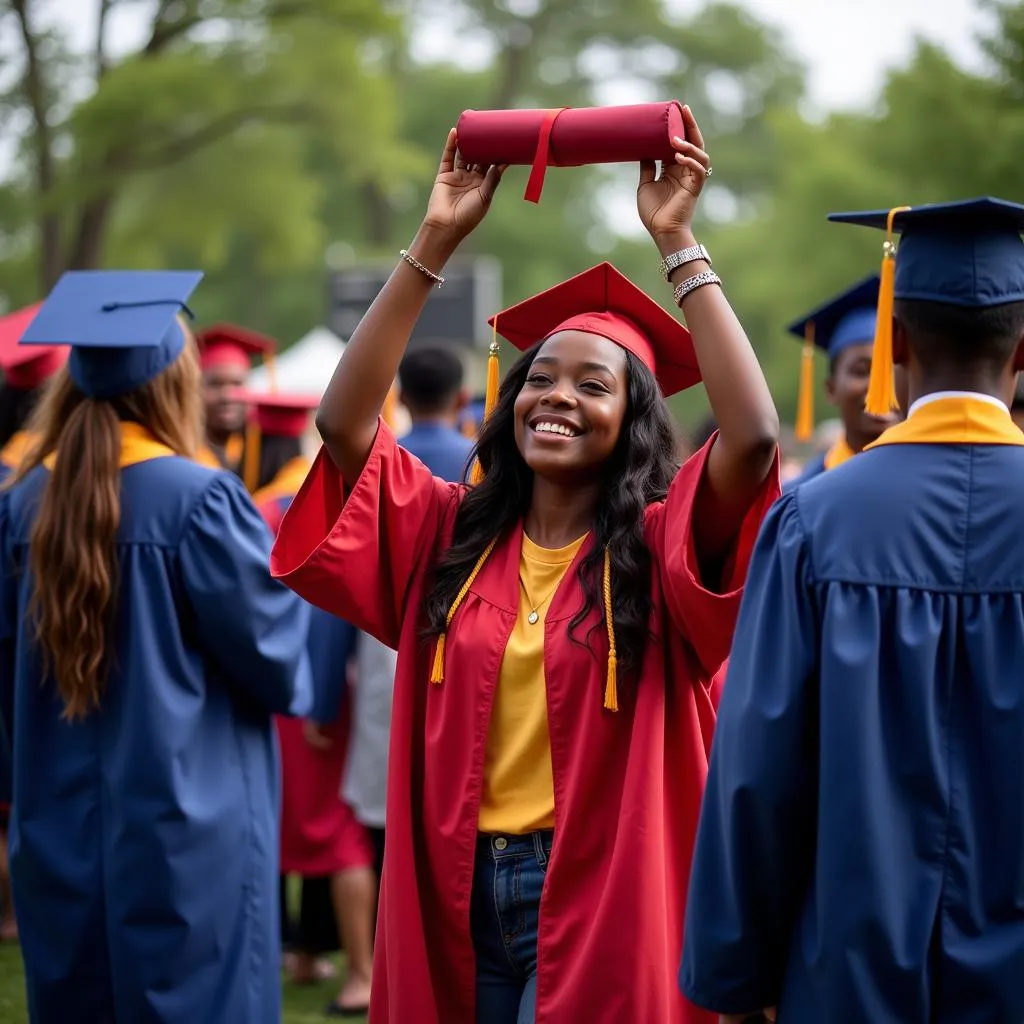 Graduation ceremony at an African American Leadership Academy