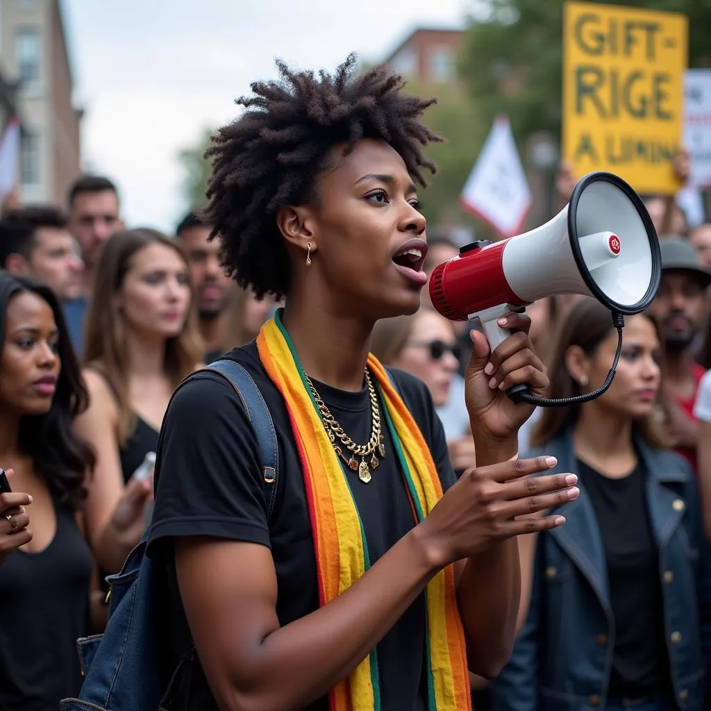 African American LGBTQ+ Activist Giving Speech