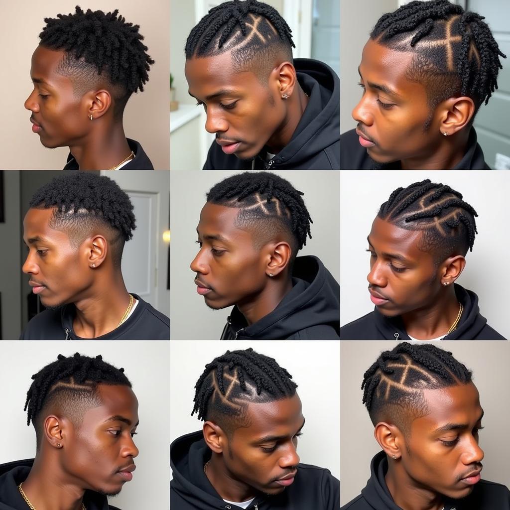 African American men with cornrow hairstyles