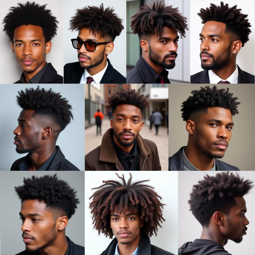 Various African American Male Curly Hair Styles