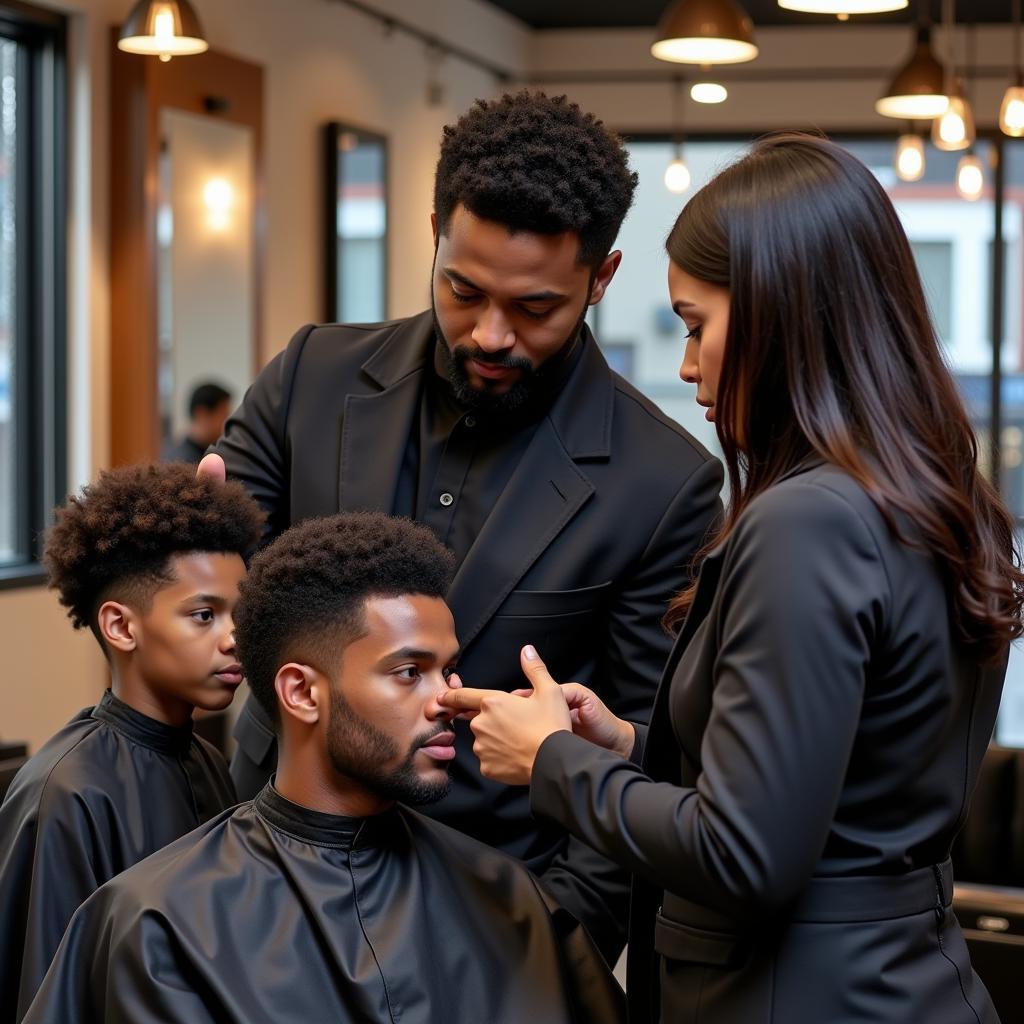 African American Man Selecting a Toupee