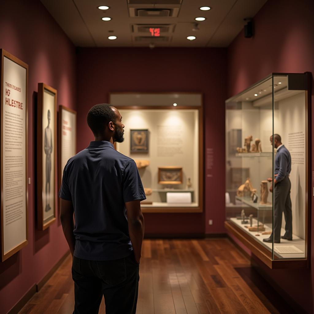 Man Visiting Historical Museum