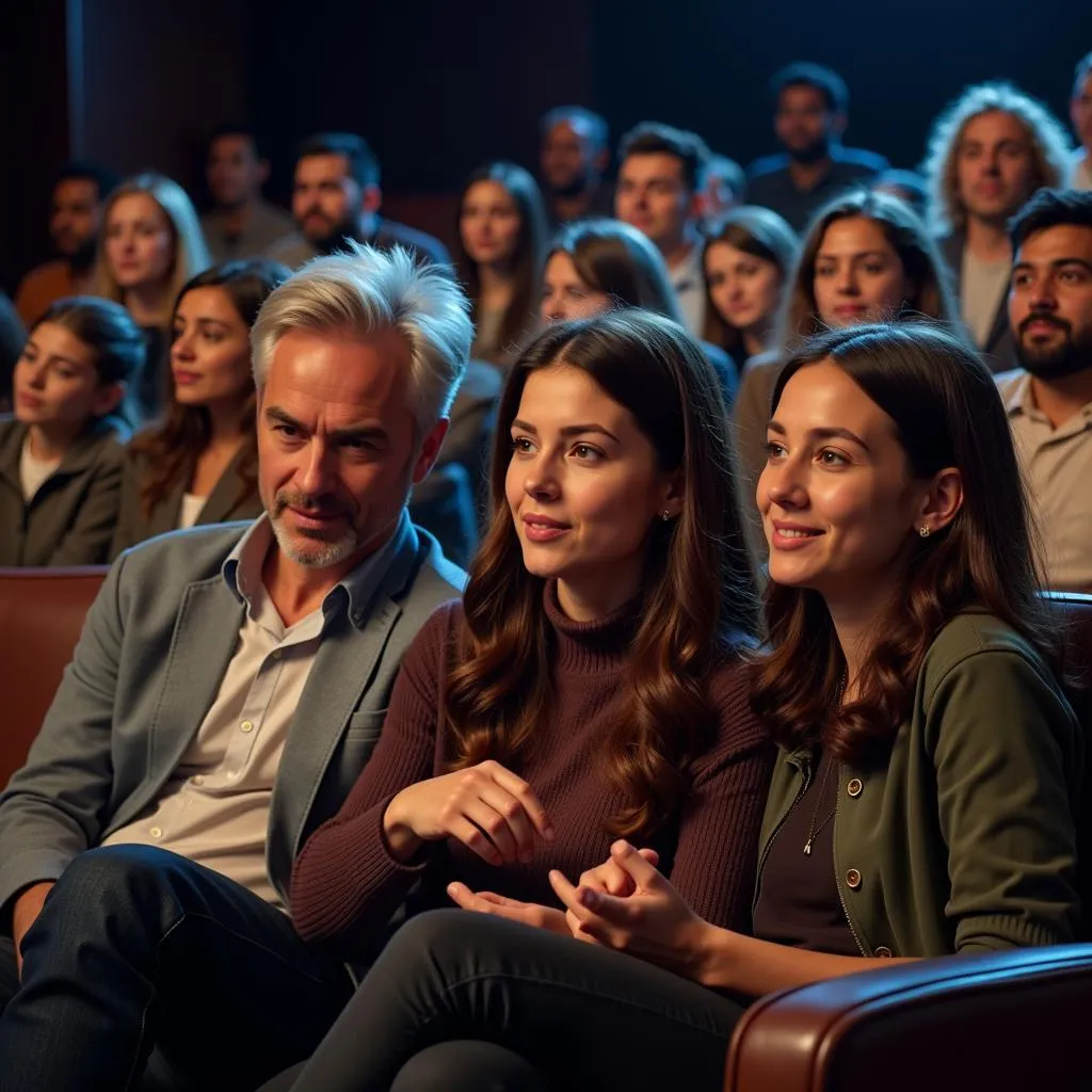  A Diverse Group of People Engaging in a Lively Discussion about a Movie 