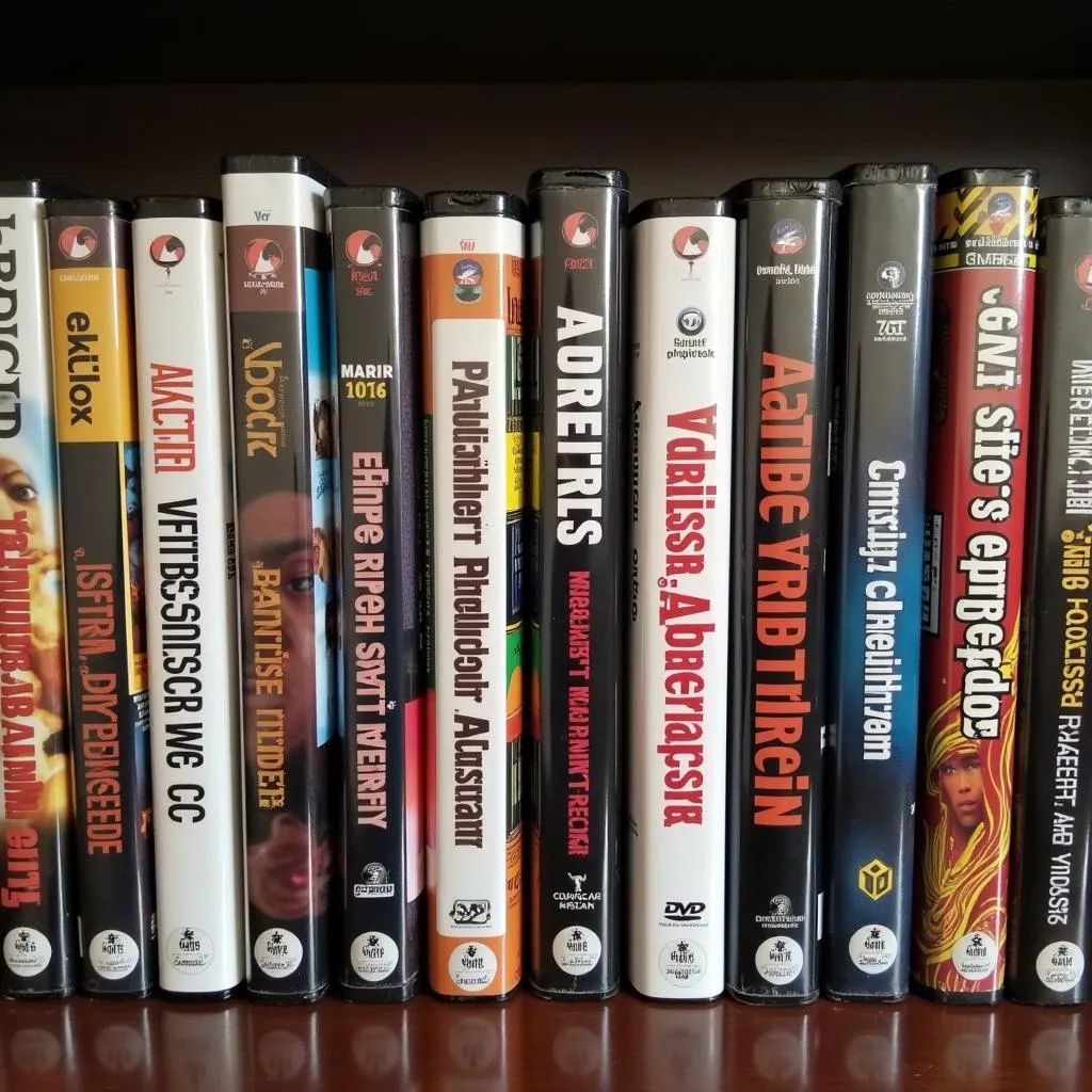 African American Movie DVD Collection: A Shelf Display