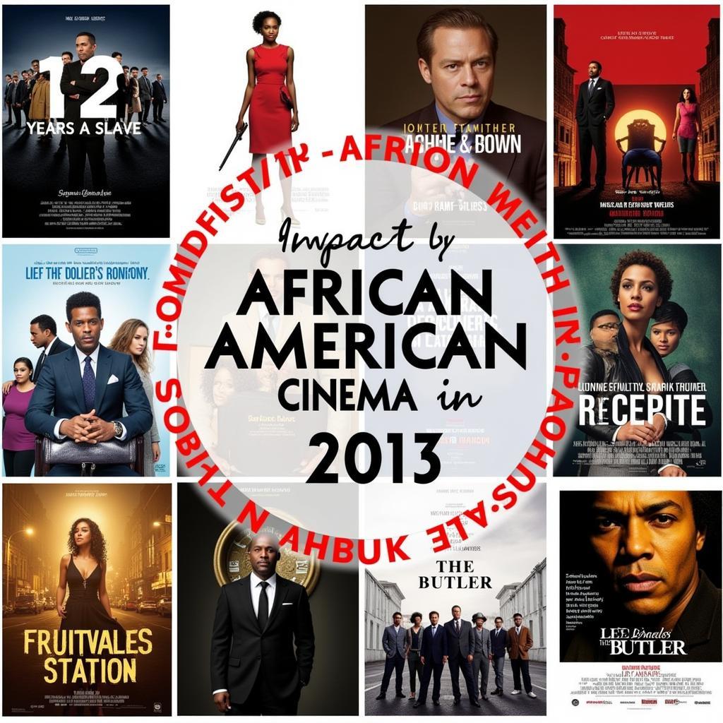 A collage of movie posters featuring prominent African American films released in 2013.