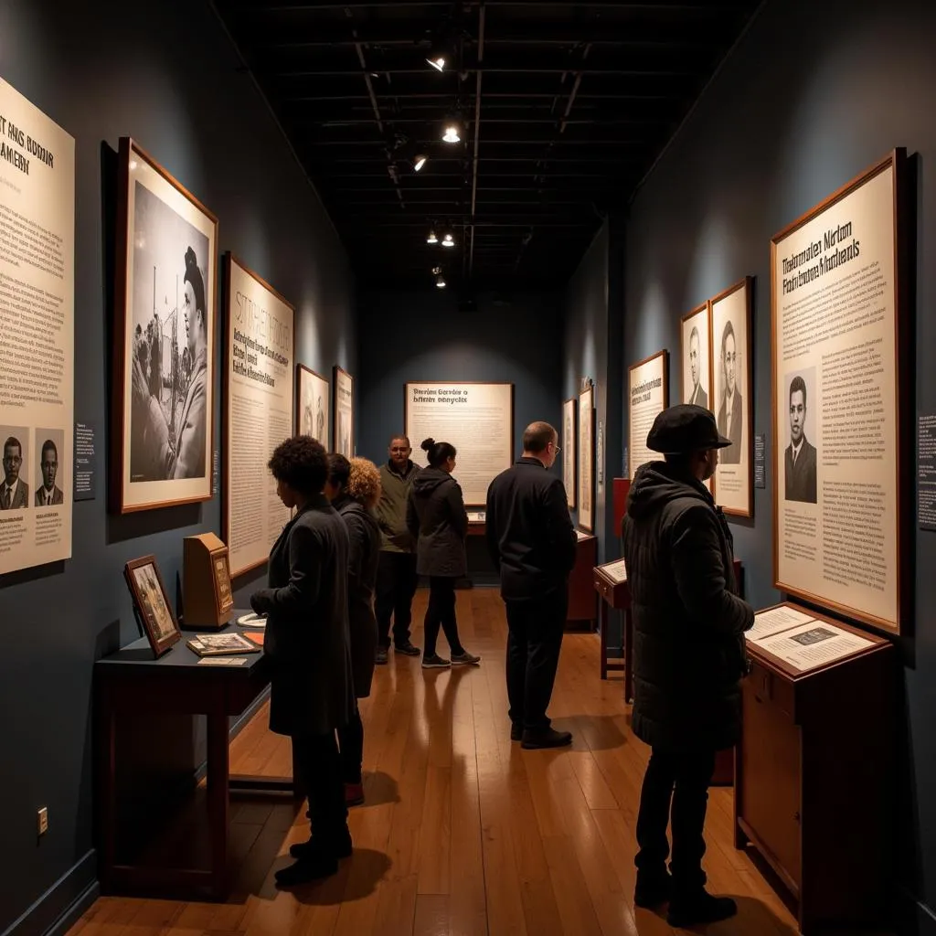 Visitors Exploring the African American Military History Exhibit