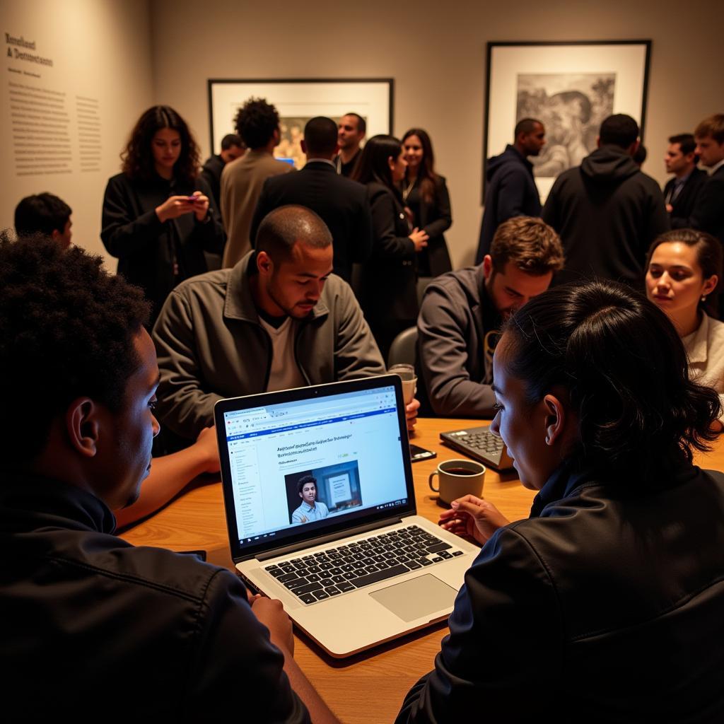 Visitors securing tickets online for the African American Museum