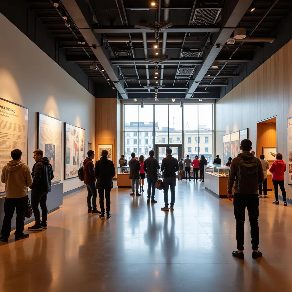  Interior of a modern African American history museum