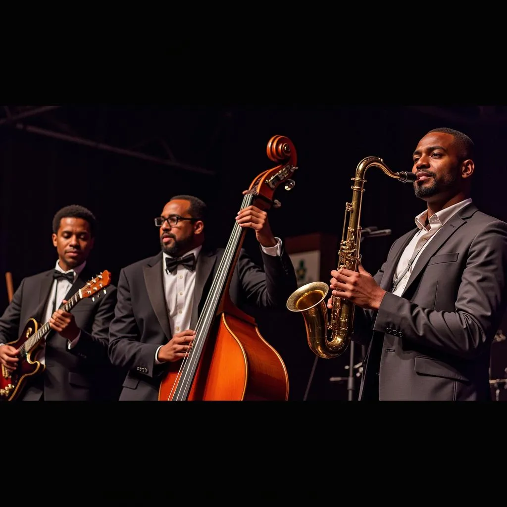 African American musicians performing jazz