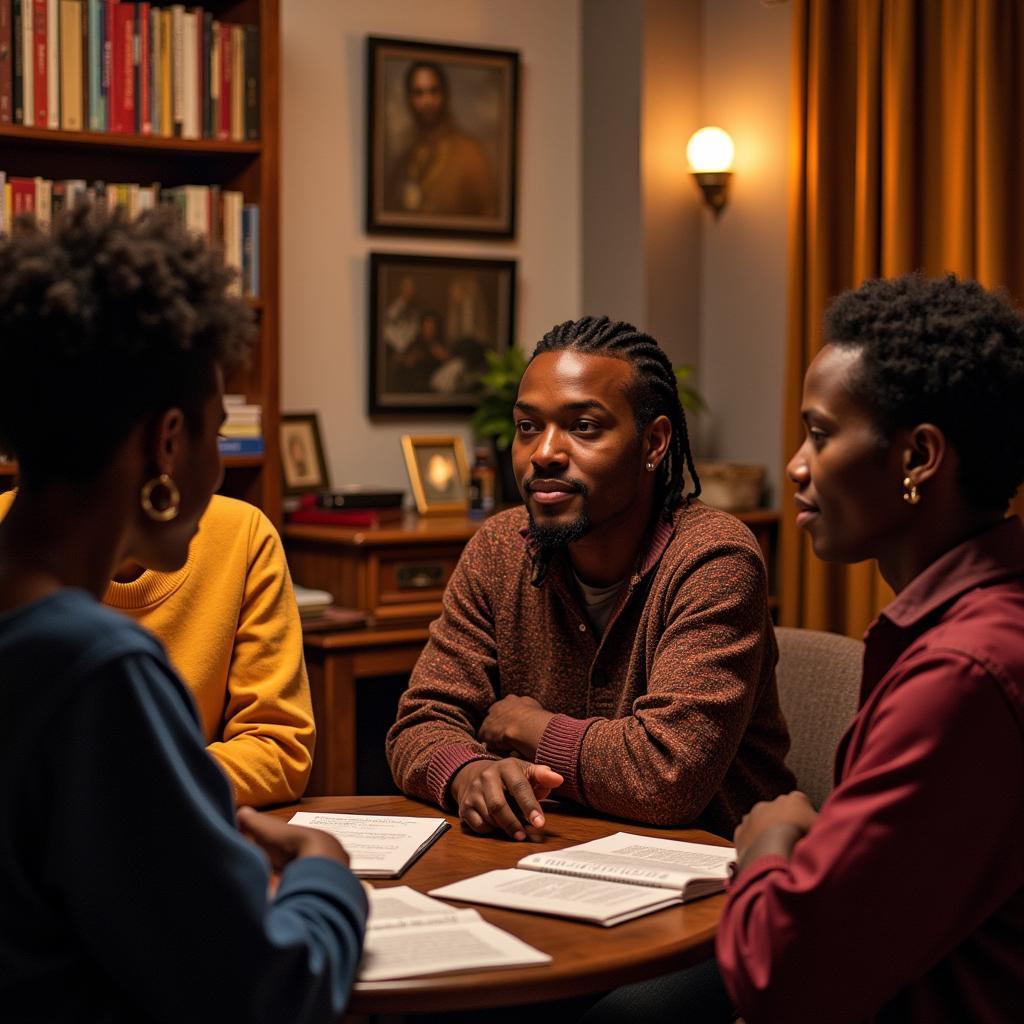 African American Playwrights Discussing a New Play