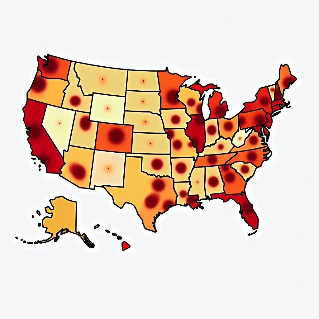 African American Population Map of the United States