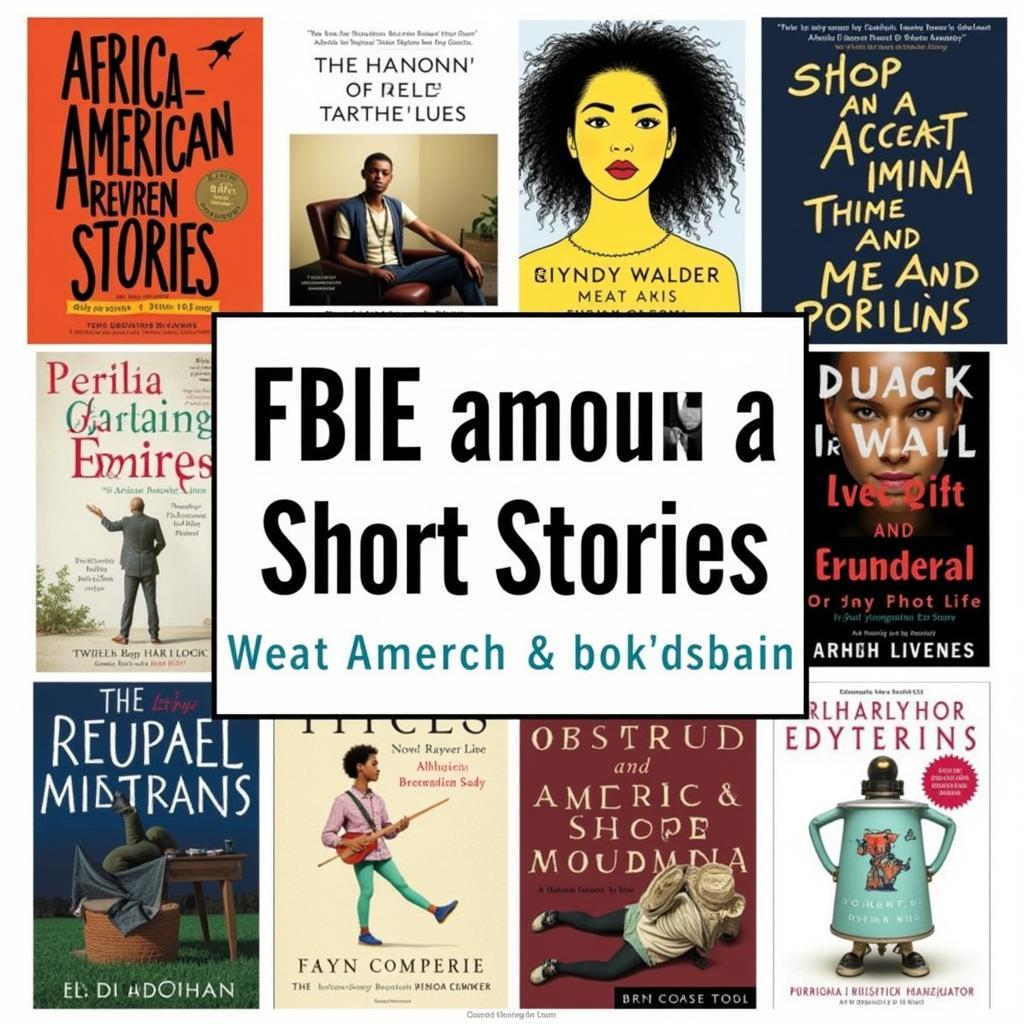 African American Short Story Collections: A display of various anthologies and books showcasing the rich tradition of African American short story writing.