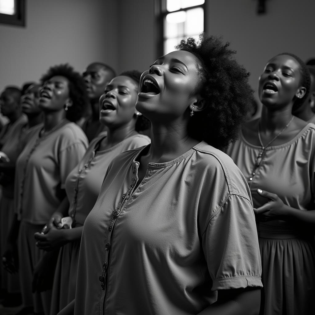 A choir singing spirituals