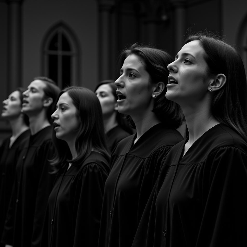 A choir singing African American spirituals