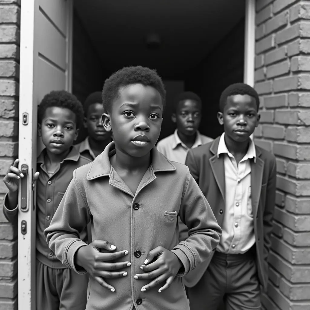 African American students attending an integrated school