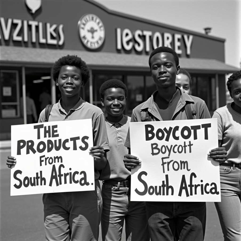 African American students boycotting South African products