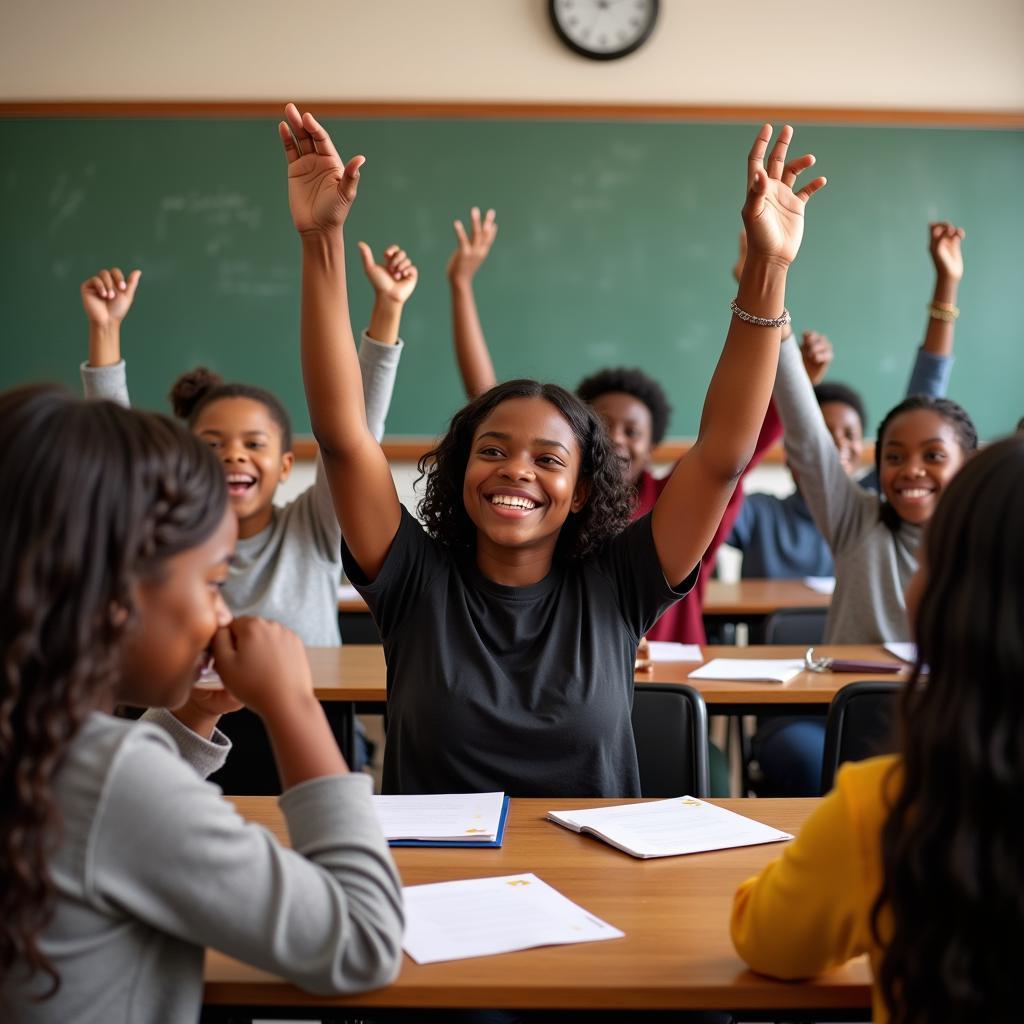 African American Students Engaged in Learning