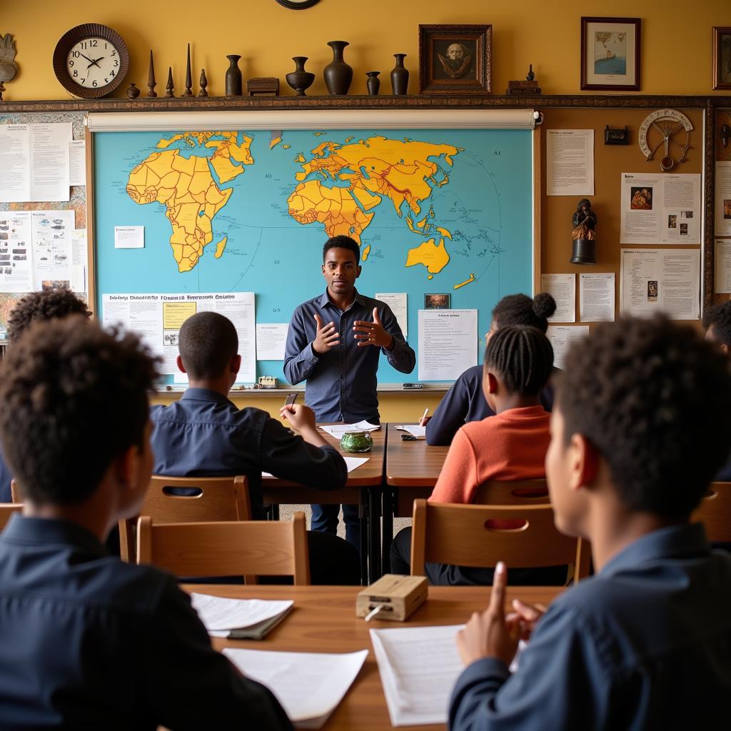 African American Students Learning About African Culture