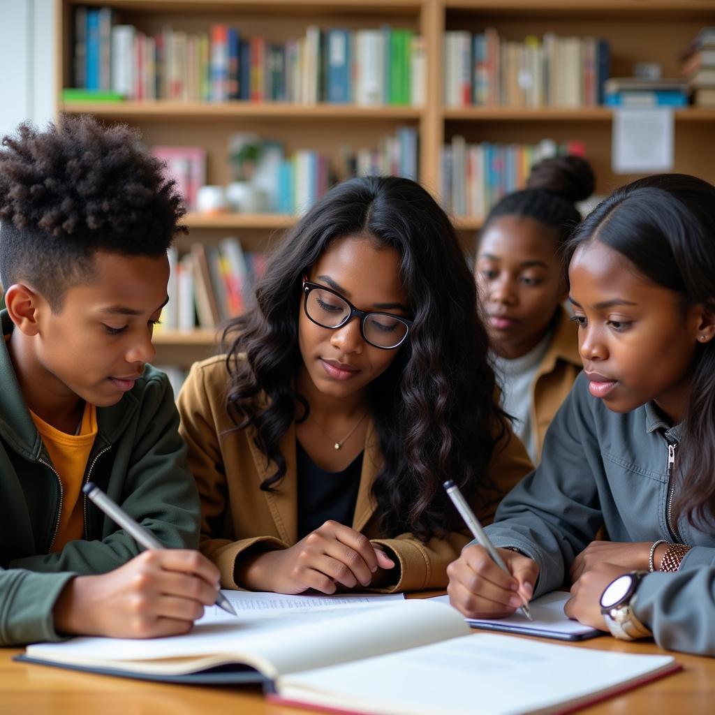 African American Students Studying