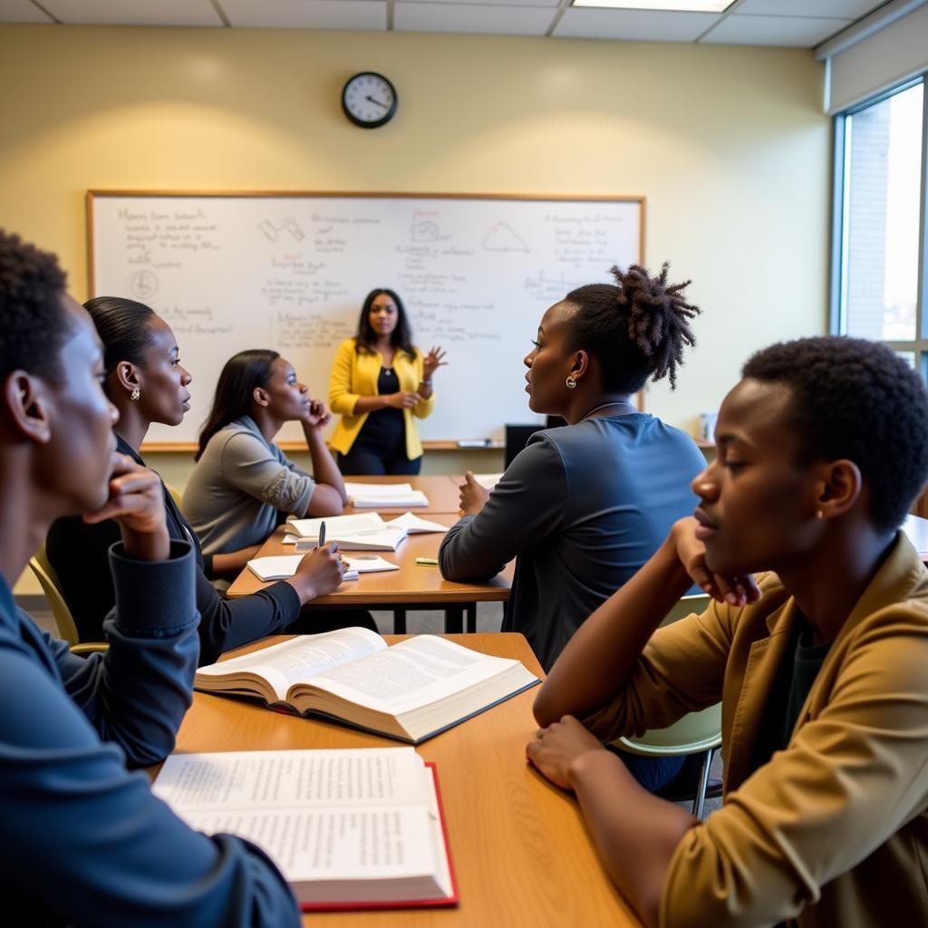 Students Engaging in a Lively Discussion in an African American Studies Class