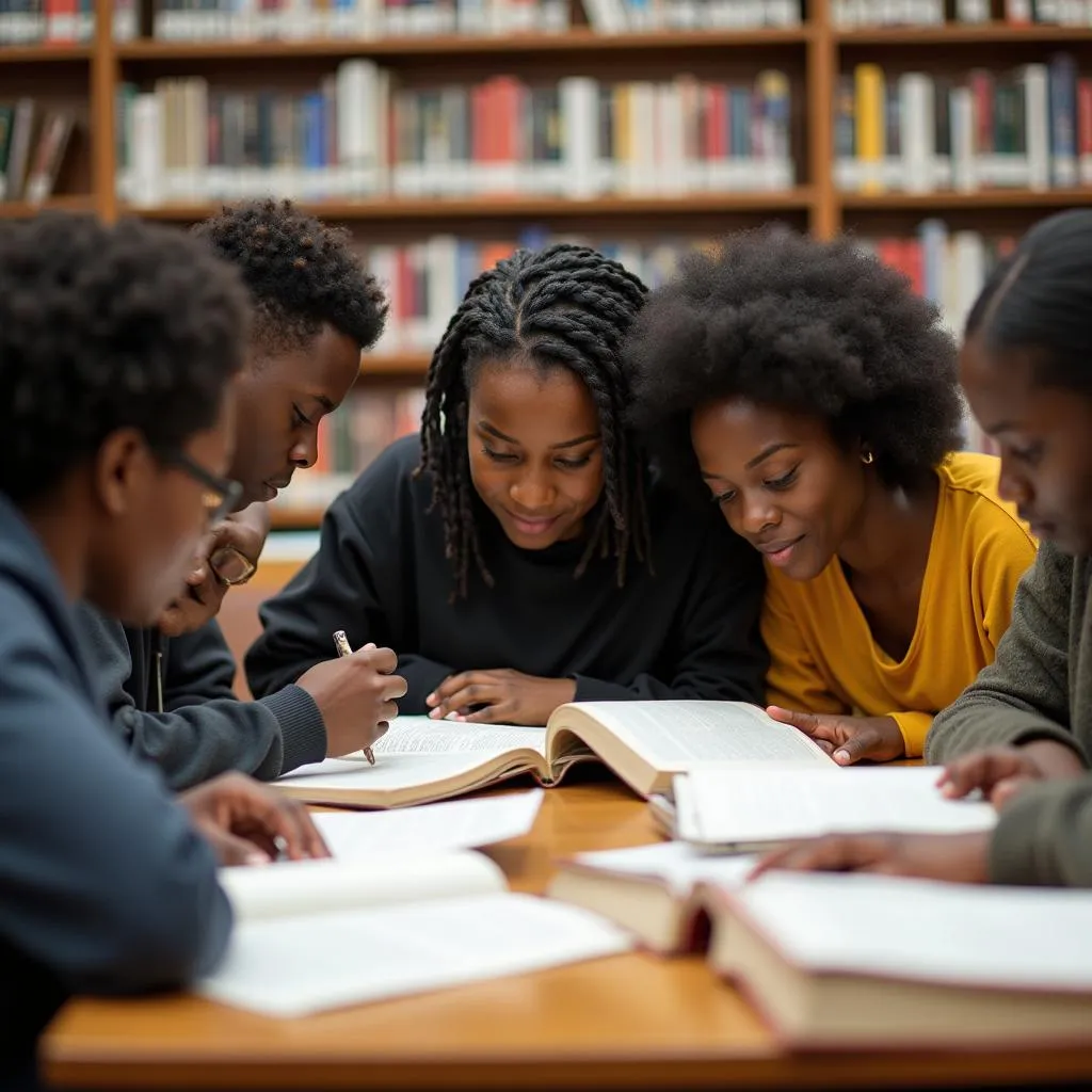 African American Studies Students Utilizing Library Resources at Georgetown