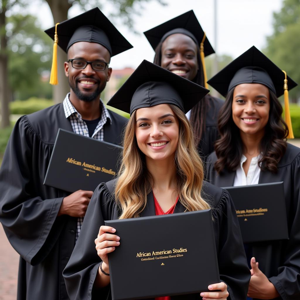 Graduates Celebrating their Achievements in African American Studies