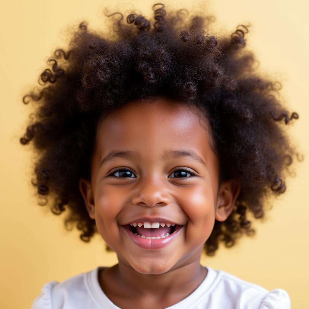 African American toddler with a full afro