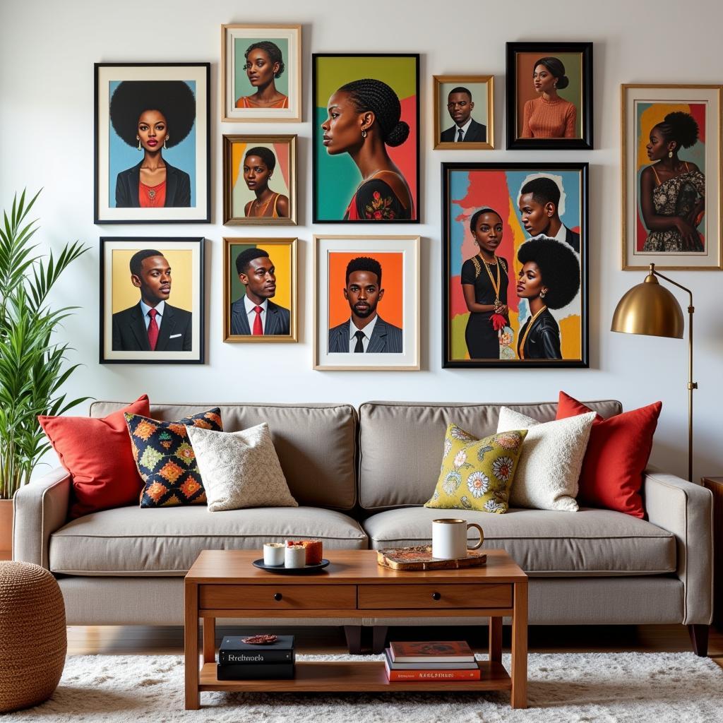 African American Wall Art in Living Room