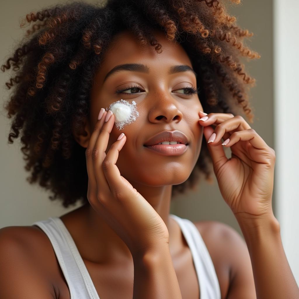 Woman Applying Sunscreen