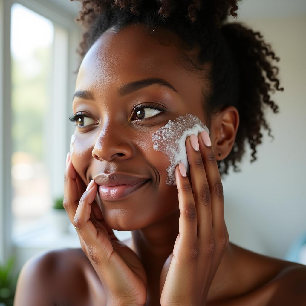 Woman Cleansing Her Face